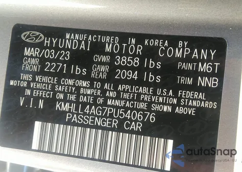 2023 Hyundai Elantra Se from USA, damaged, VIN KMHLL4AG7PU540676